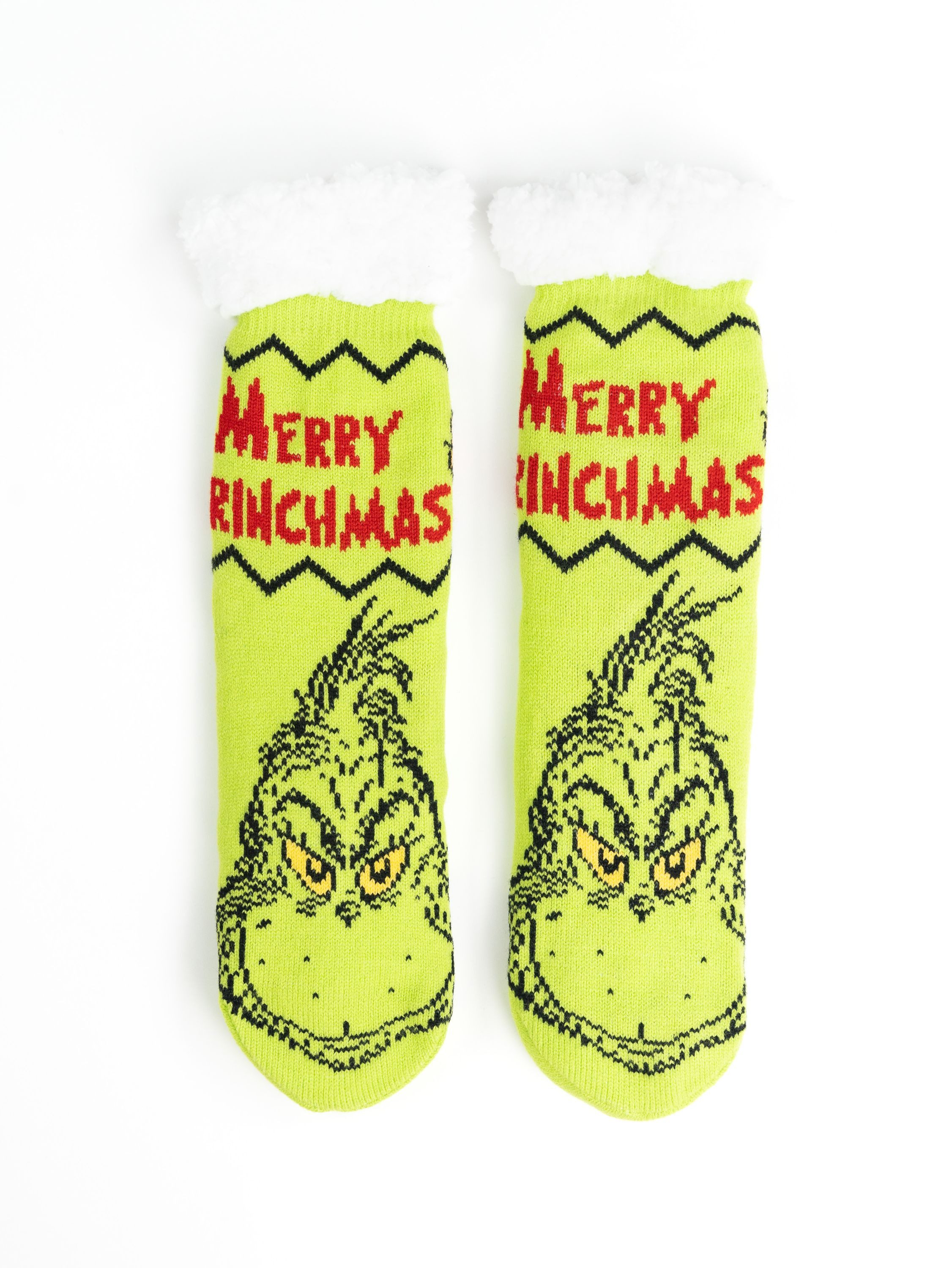 United Labels® Haussocken The Grinch Hüttensocken Merry Grinchmas Haussocken Kuschelsocken