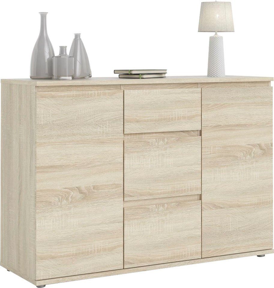 Home affaire Sideboard Nova, Folienbeschichtung, verschiedene Farbvarianten, 2 Türen, 2 Schubladen Eiche Struktur | Eiche Struktur | Sideboards