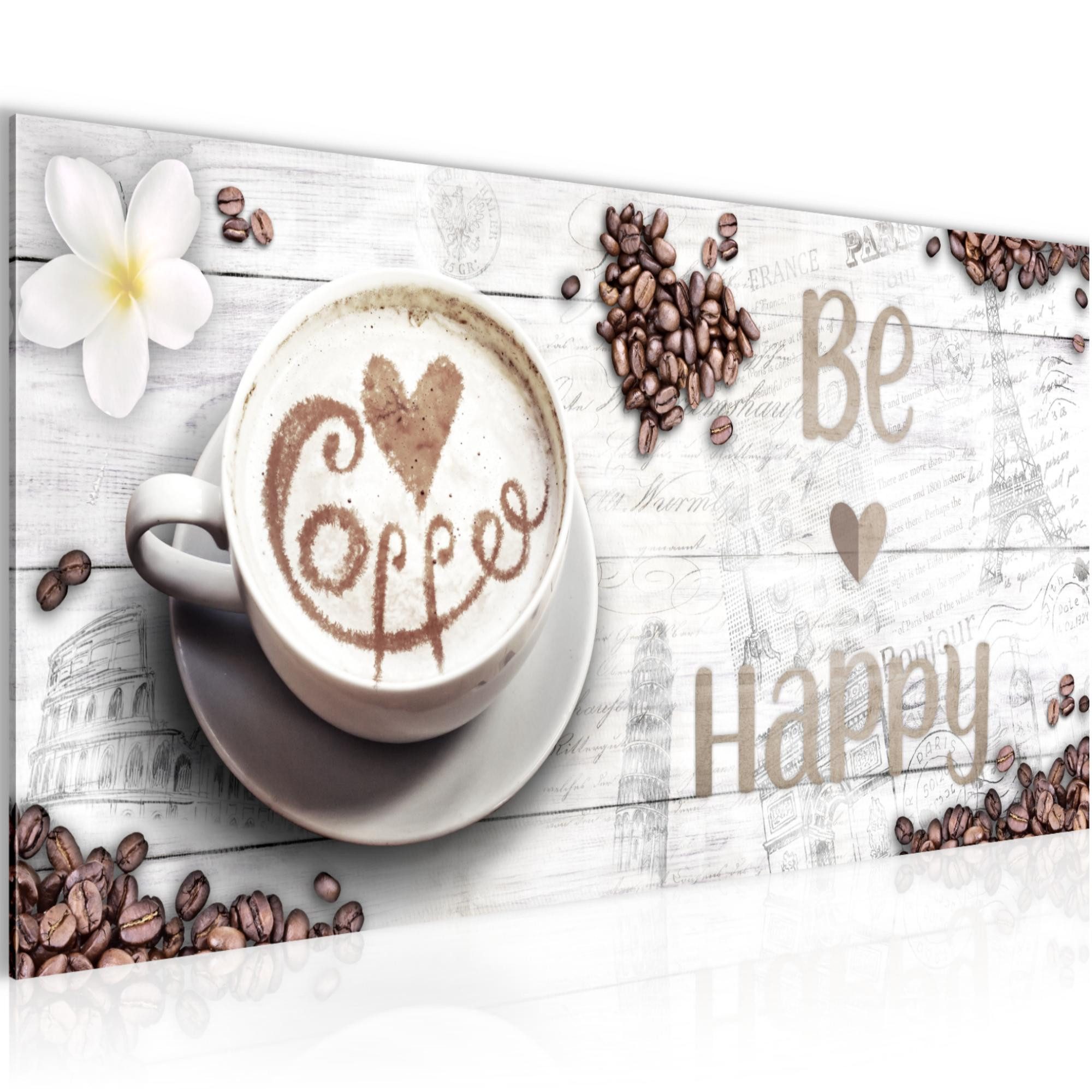 Runa Art Wandbild Küche Kaffee Bild auf Vlies Leinwand Esszimmer Küchenbilder 0207, 100L x 40B cm