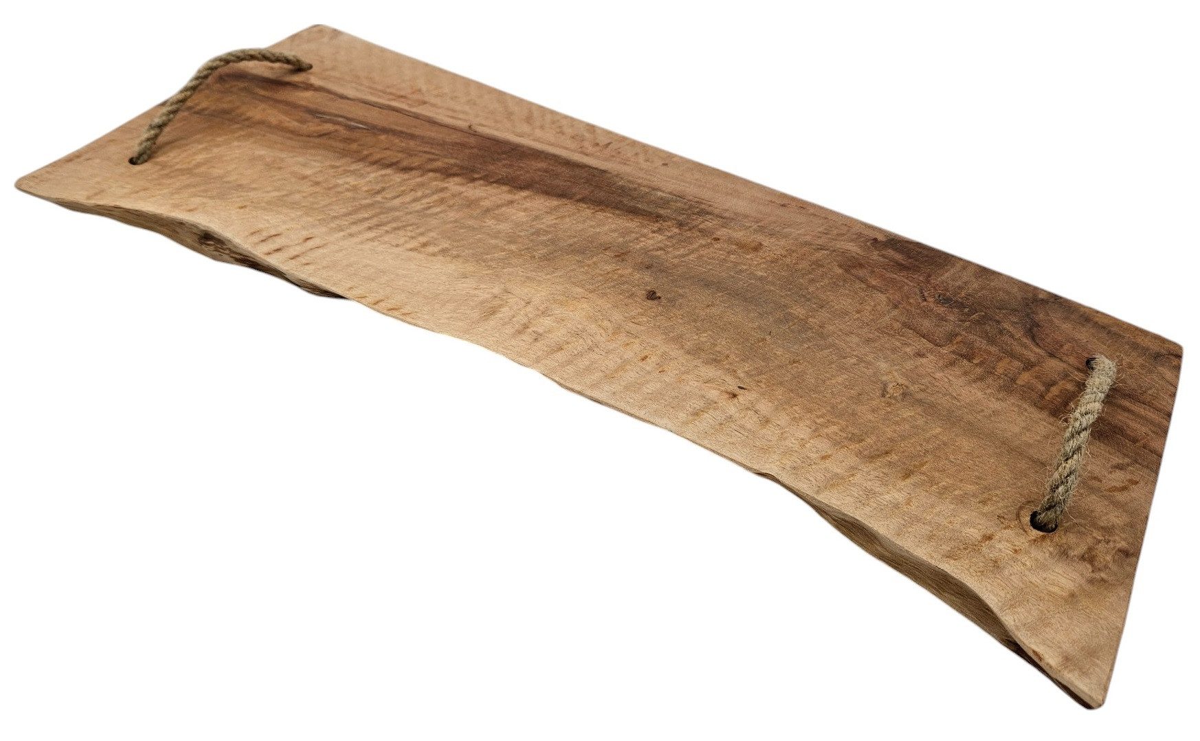 Meinposten Dekotablett Serviertablett Holz Servierbrett Anrichteplatte Platte Tablett braun (1 St), mit Kordel Griffe