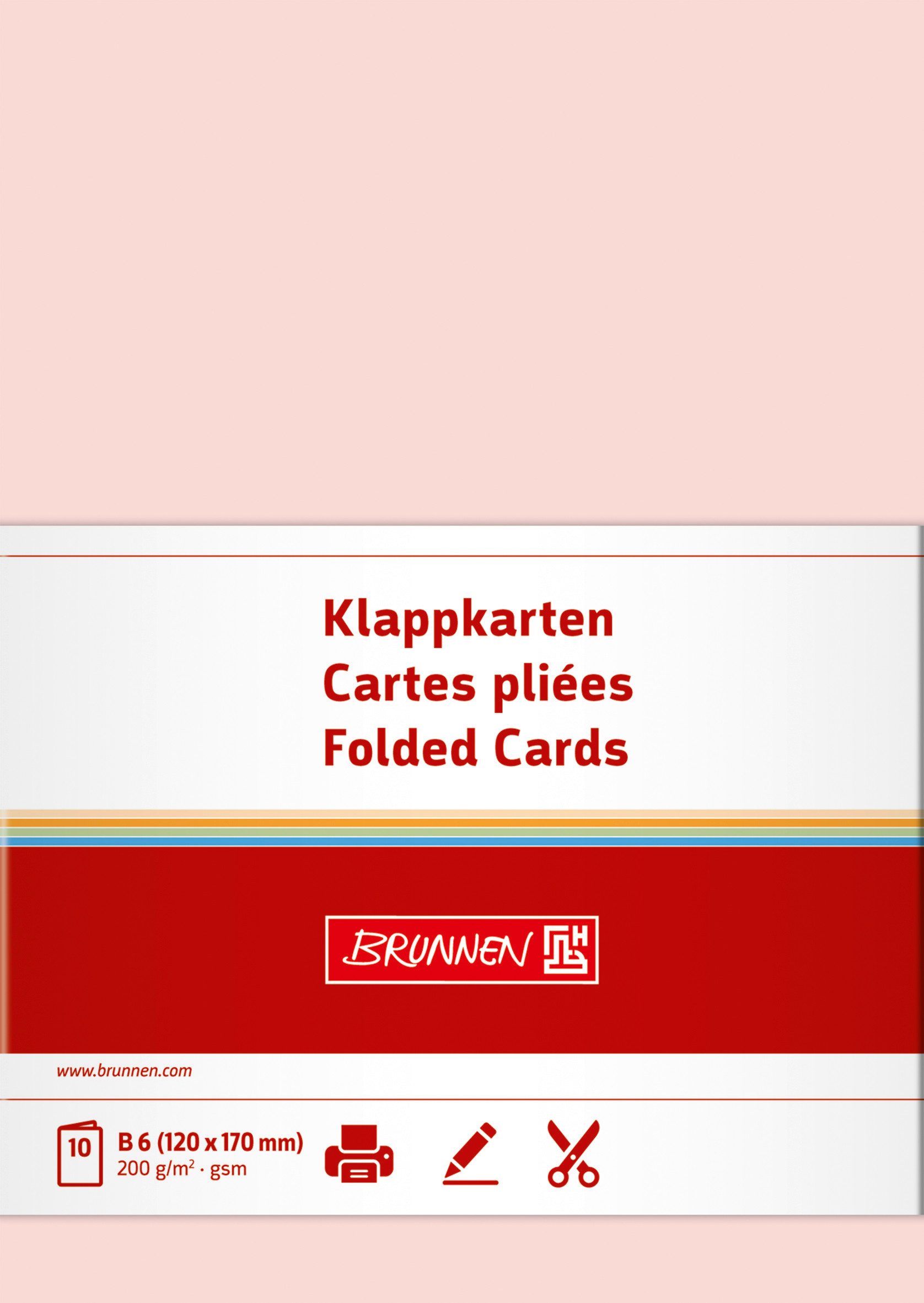 BRUNNEN Grußkarten Klappkarte B6 200g rosé 10Karten