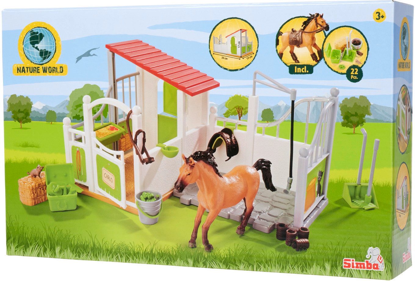 SIMBA Spiel Spielzeug Spielwelt Tierwelt Pferdebox Waschplatz mit Pferd 104342646