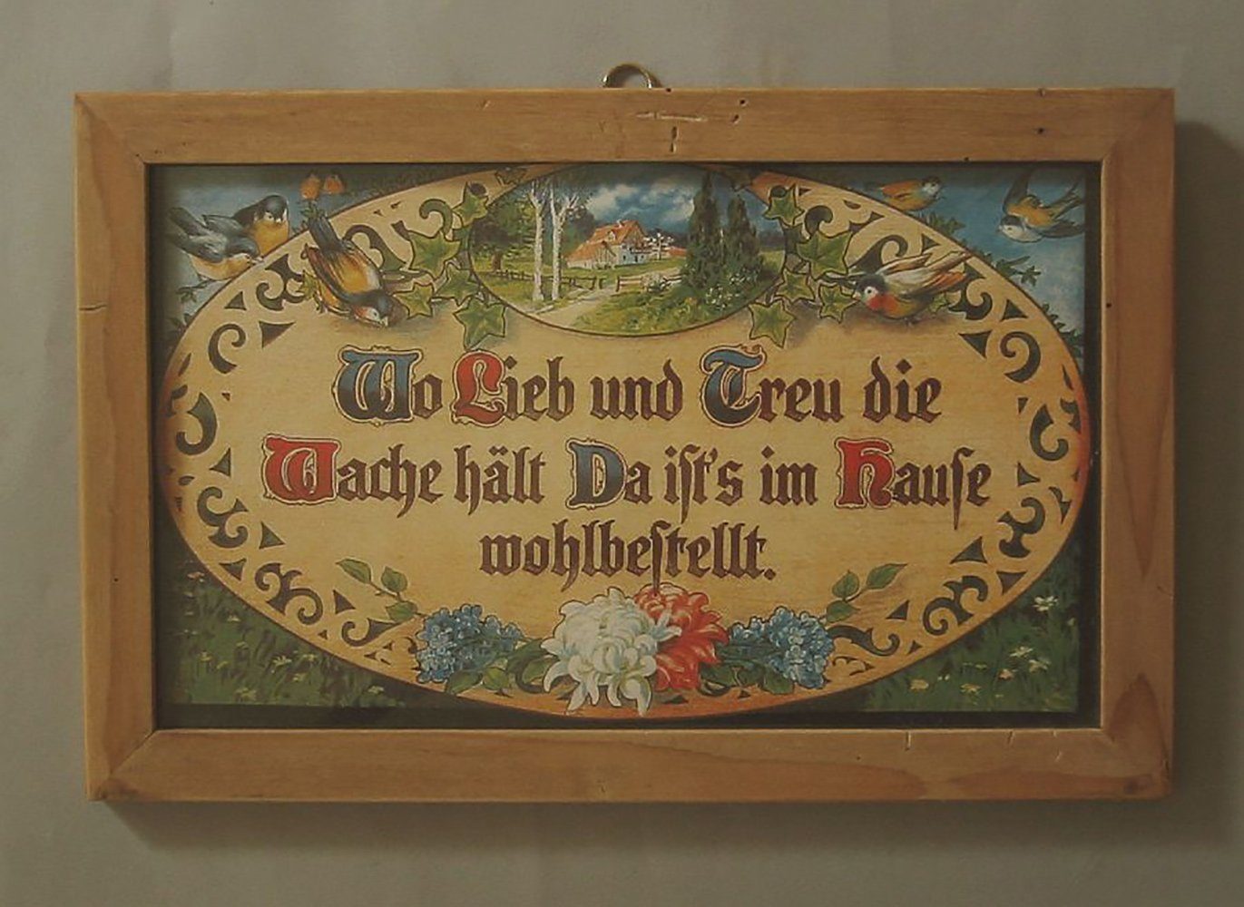 BillerAntik Haussegen "Wo Lieb und Treu die Wache hält" Hausschutz 02 Gerahmt, (1 St)