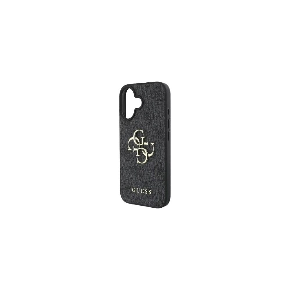 Guess Smartphone-Hülle GUHCP16S4GMGGR Hard Cover mit Metall-Logo für iPhone 16 Grau Apple iPhone 16