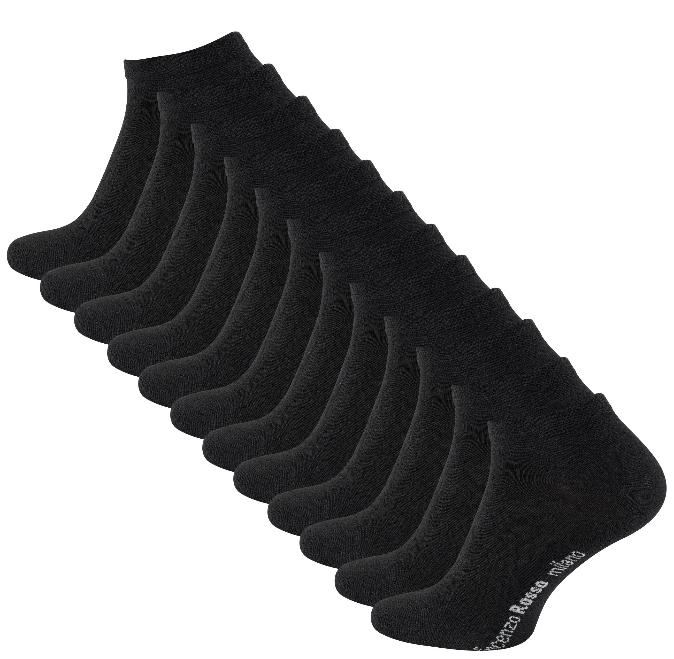 Vincenzo Rosso Sneakersocken (12-Paar) mit Softbund Schwarz