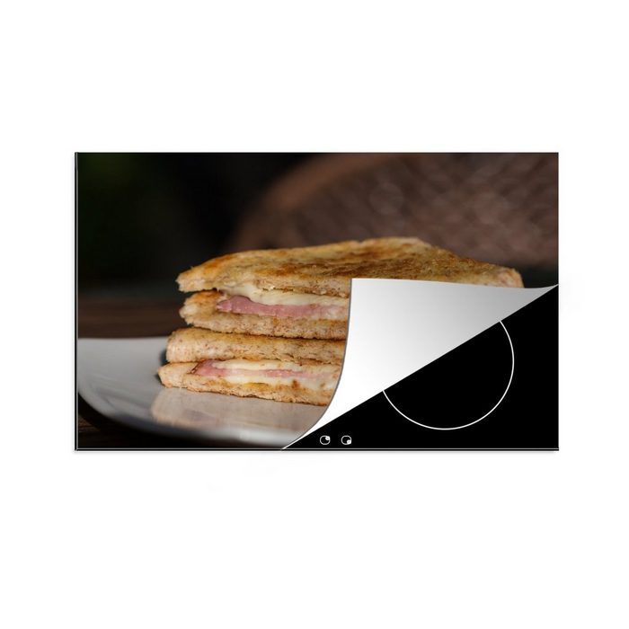 MuchoWow Herdblende-/Abdeckplatte Stapelbares Sandwich zum Frühstück oder Mittagessen Vinyl (1 tlg) Ceranfeldabdeckung für die küche Induktionsmatte