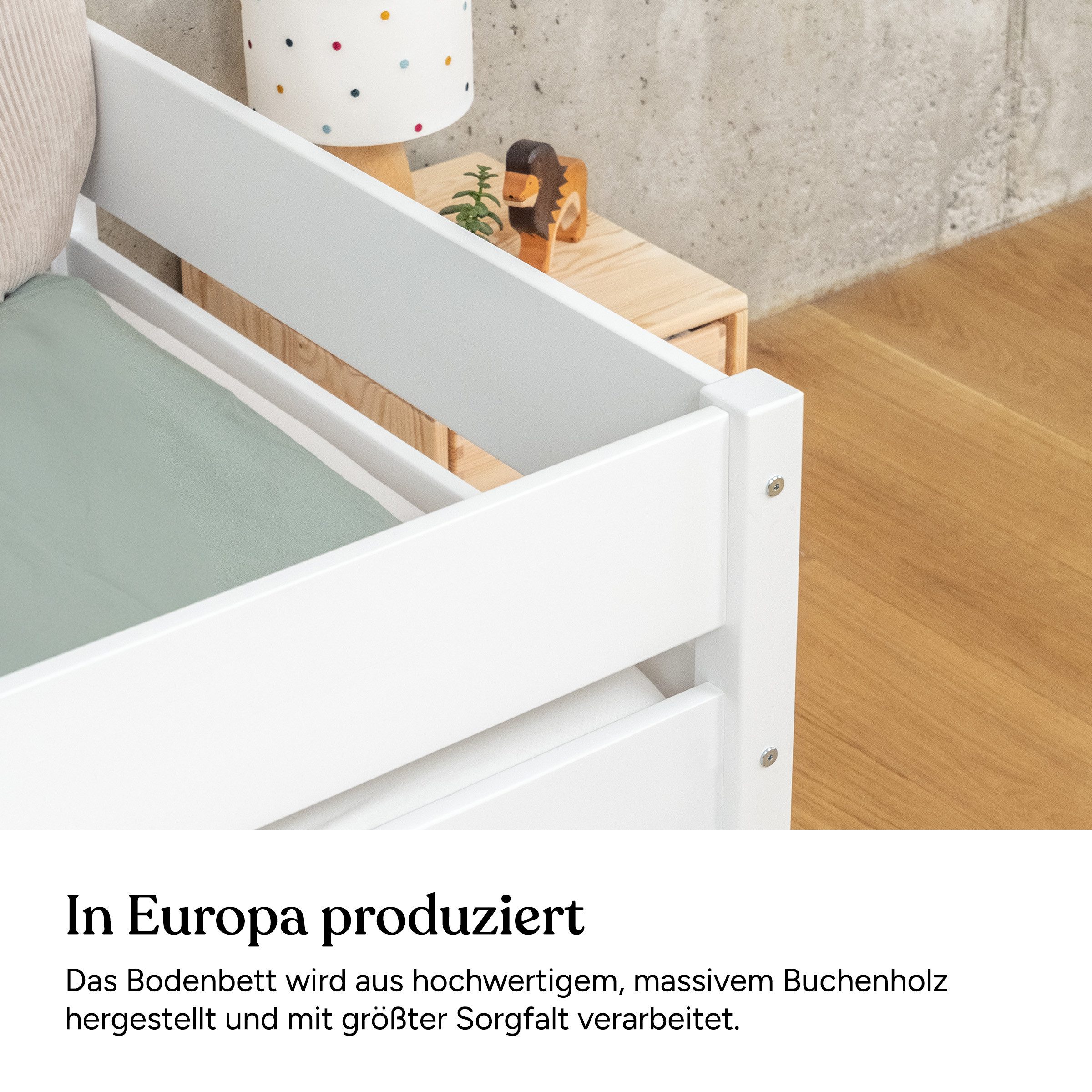 Ehrenkind Kinderbett Bodenbett Buche Nova (Massives Buchenholz)