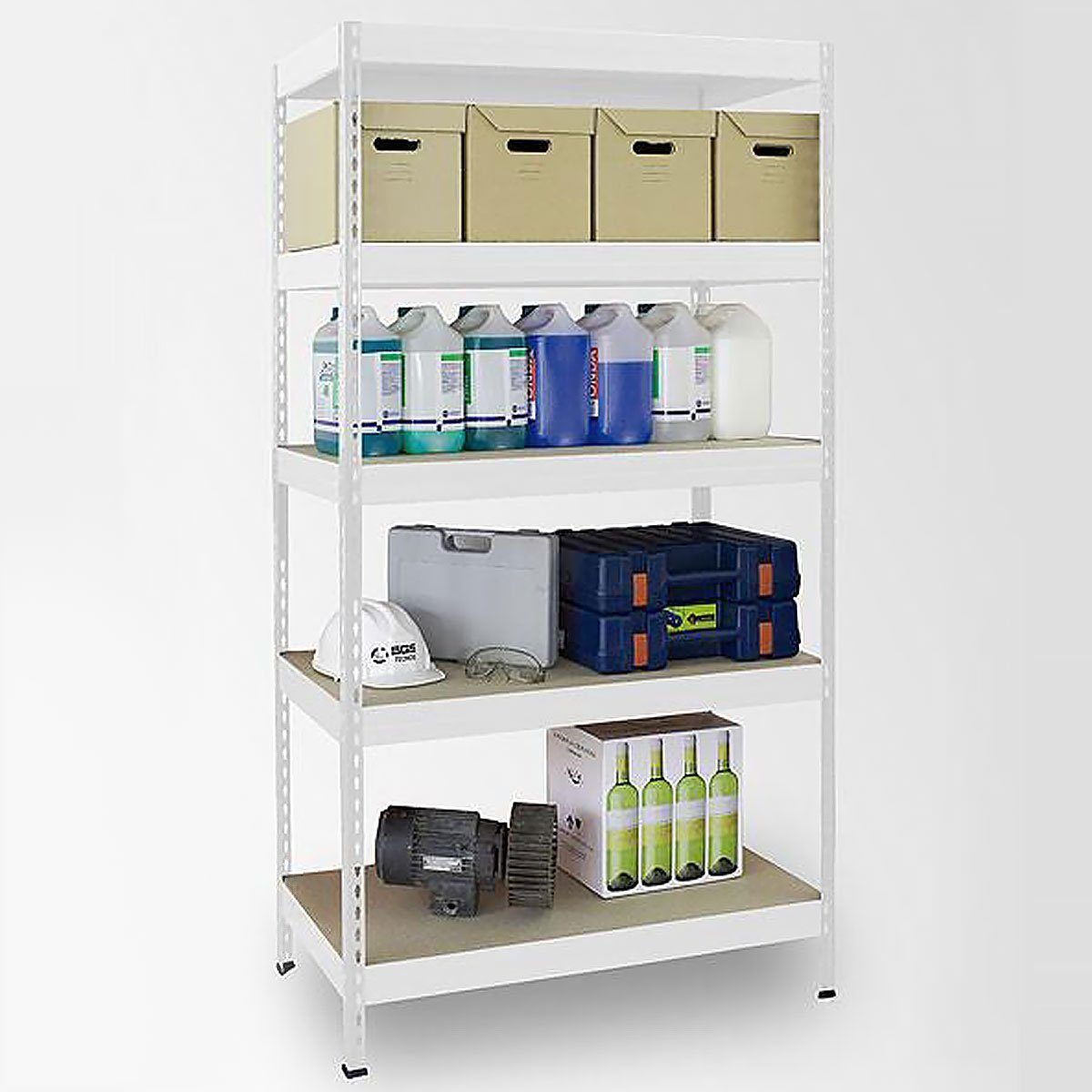 Karat Schwerlastregal Grizzly, 4 Größen, 5 Fachböden, Regal, Lagerregal, Gesamtlast: 875 kg