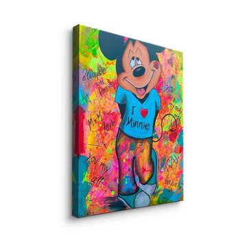 DOTCOMCANVAS® Leinwandbild Mickey Loves Minni, Leinwandbild Micky Maus Mickey Mickey Loves Minni Pop Art comic