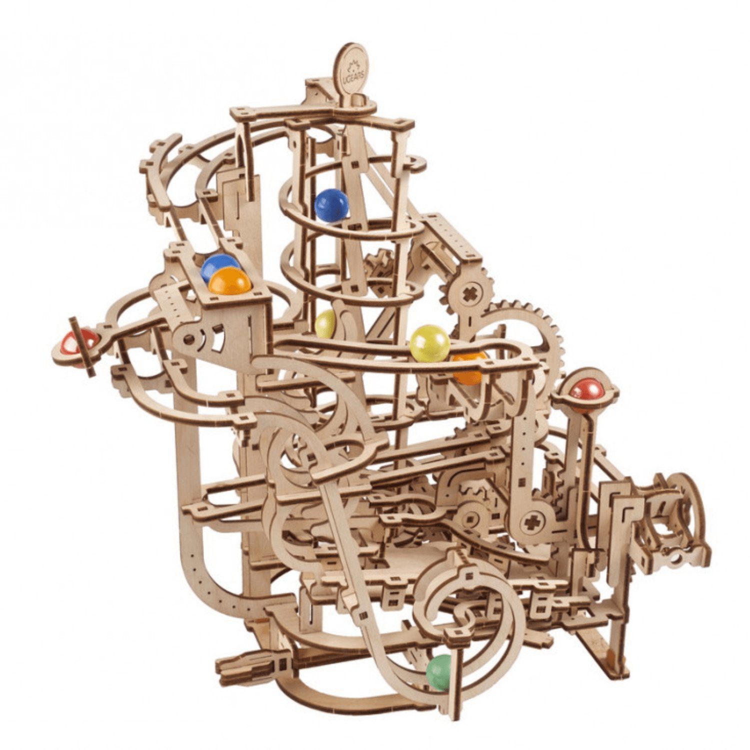 UGEARS Puzzle Murmelbahn 266 Spiralaufzug mit Puzzleteile Ugears Holzpuzzle, Mechanisches