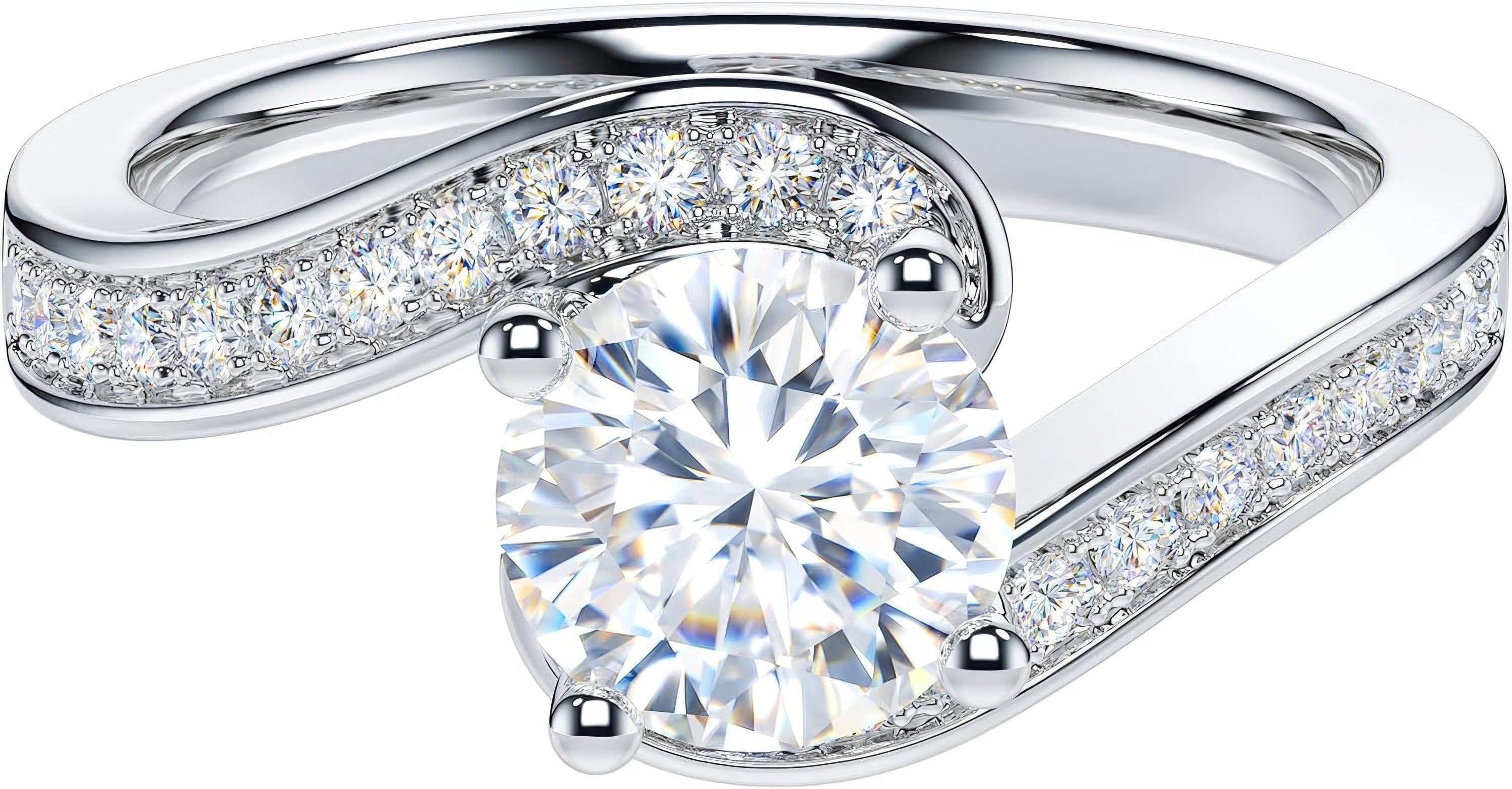 Jumpeak Diamantring Laborgezüchteter Diamant-Wirbelring mit 1 günstig online kaufen