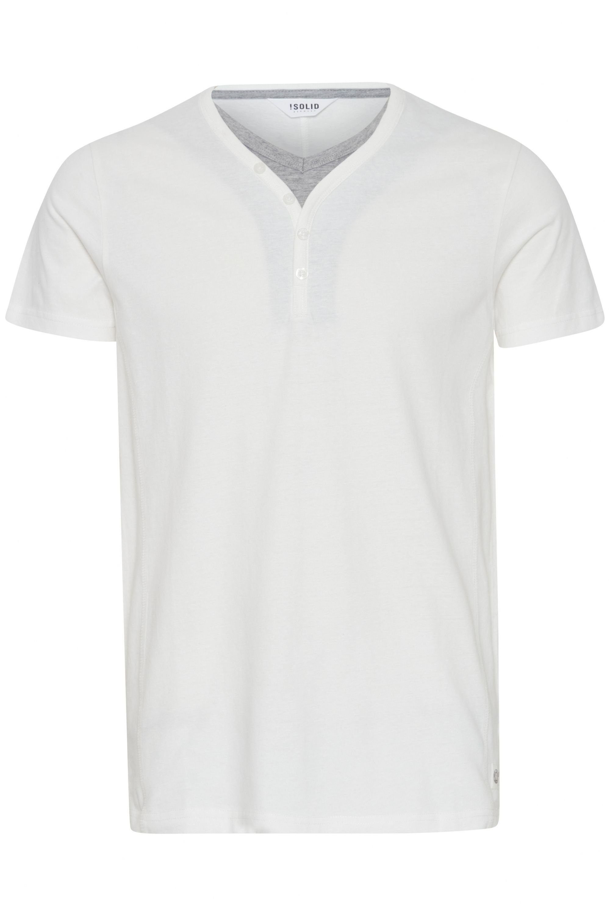 !Solid Layershirt SDDorian Kurzarmshirt im 2-in-1 Look Off White (0104)
