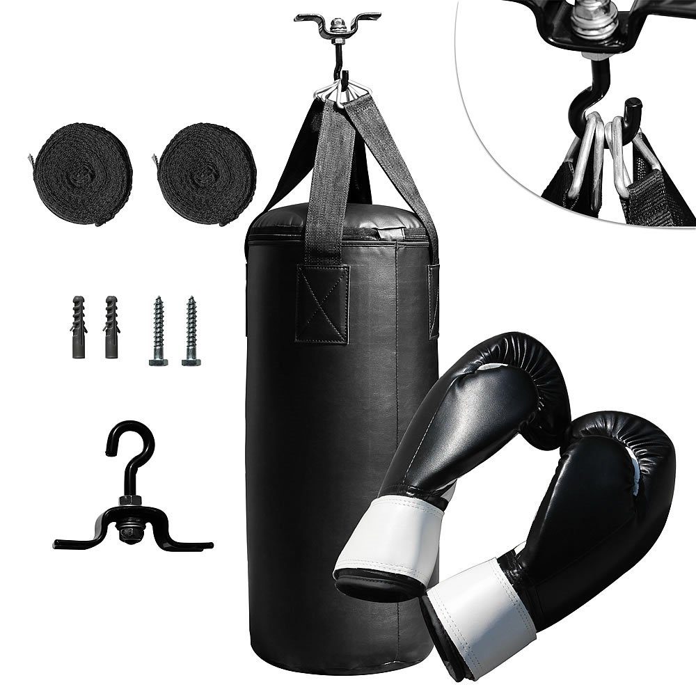 Mucola Boxsack Boxset 10kg Boxsack gefüllt Trainingssack Punch Boxbirne Boxhandschuhe, Platzsparend