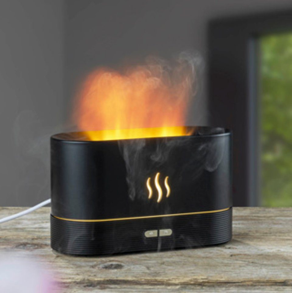 Diffuser Aromadiffuser mit Flammeneffekt, schwarz Maße 17,1 x 7,5 x 10,1cm