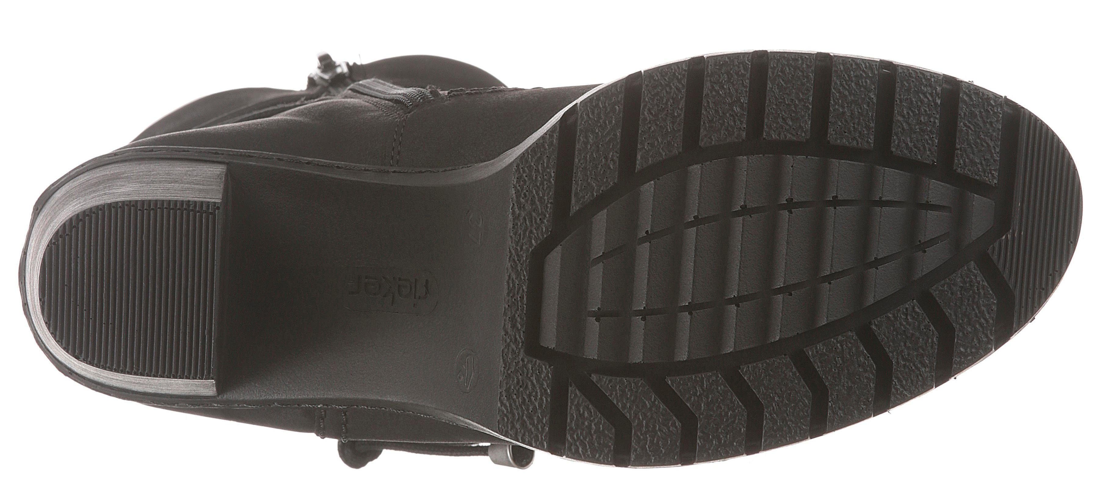 Rieker Winterstiefelette, Boots, Trichterabsatz, Warmfutter, mit gerafftem Schaft