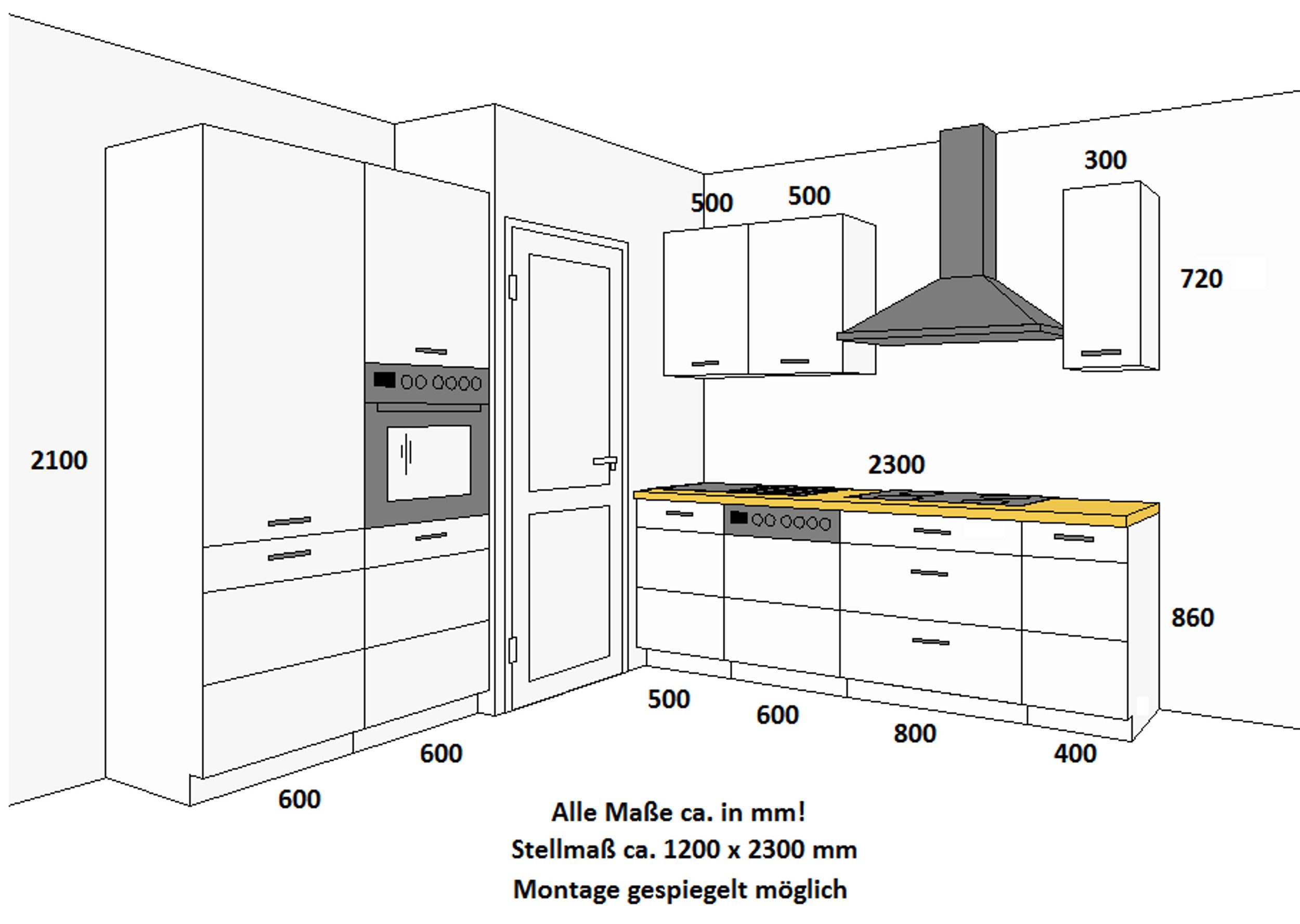 Küchen-Preisbombe Küchenzeile Artisan Cappuccino 230 + 120 Küche Hochglanz Küchenblock Einbauküche