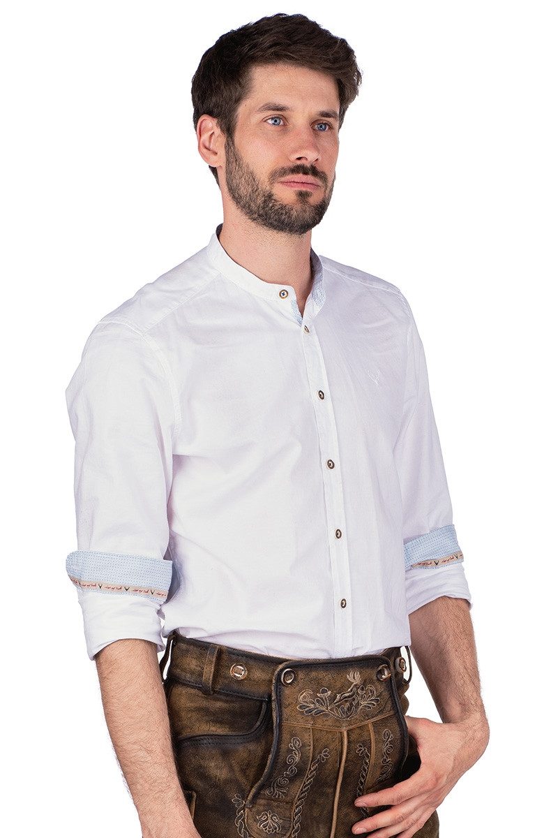 Hatico Trachtenhemd Trachtenhemd - MIKO - weiß/blau, weiß/grün