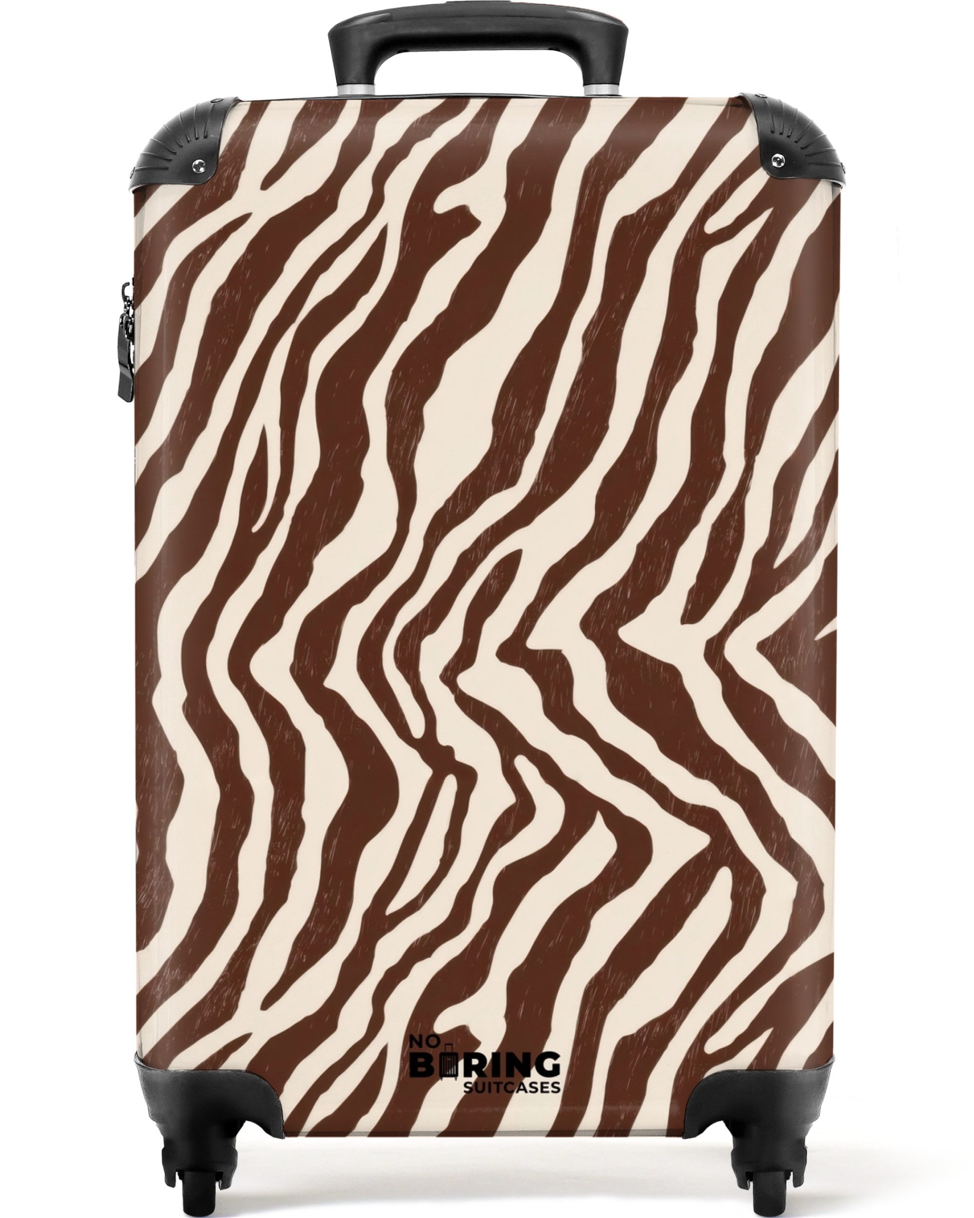 NoBoringSuitcases.com© Hartschalen-Trolley Zebra - Muster - Schwarz - Weiß 55x35x20cm, Handgepäck Koffer & Trolleys, Luggage, Reisekoffer Frauen