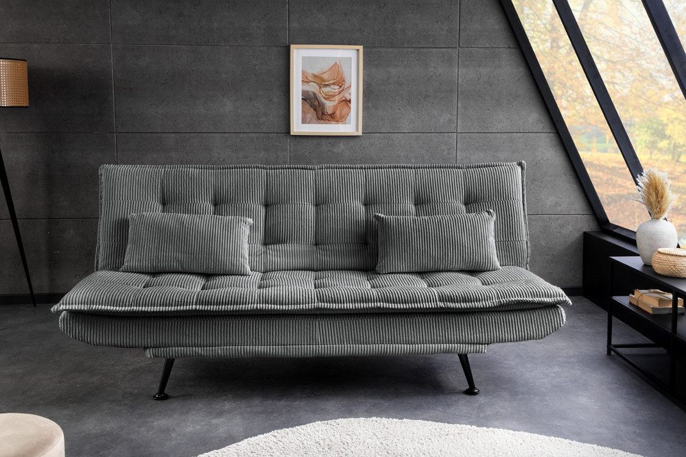 riess-ambiente Schlafsofa JAZZ 195cm grau – 3-Sitzer Sofa mit Bettfunktion, günstig online kaufen
