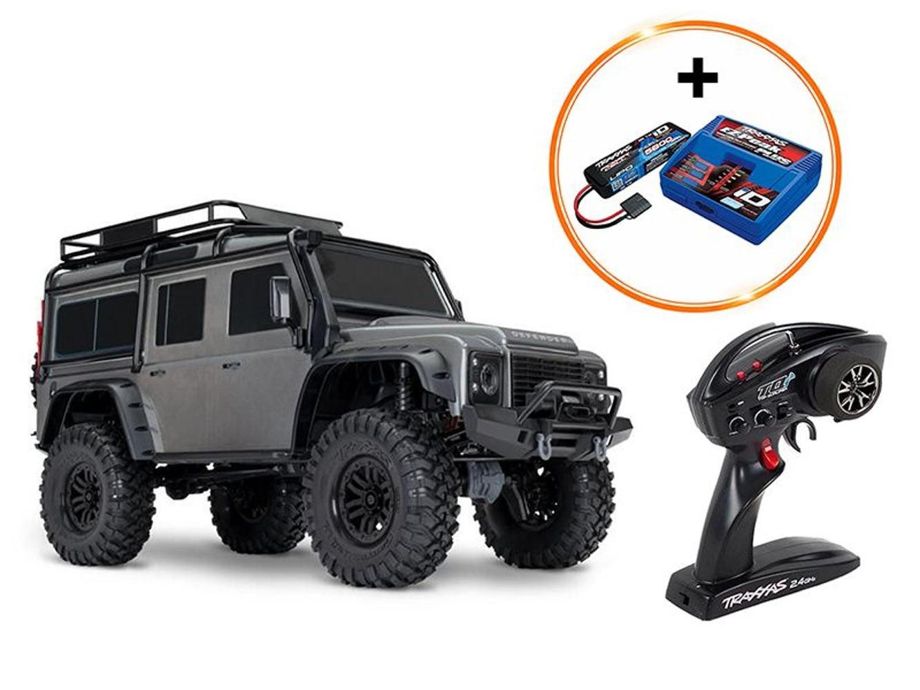 Traxxas RC-Auto Traxxas TRX‑4 LR Defender 4x4 Silber RTR Crawler inkl.2992GX PowerPack