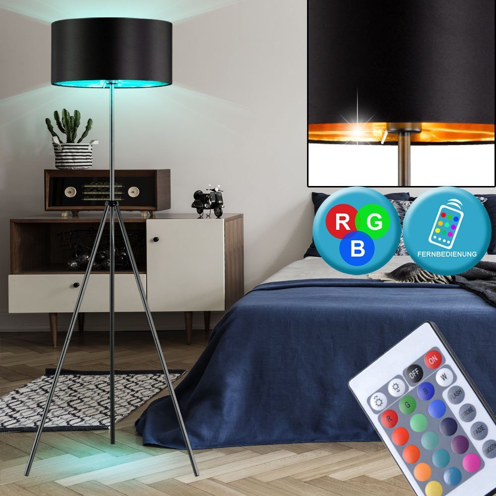 etc-shop LED Stehlampe, Leuchtmittel inklusive, Warmweiß, Farbwechsel, Design Decken Fluter Wohn Zimmer Fernbedienung Steh Lampe