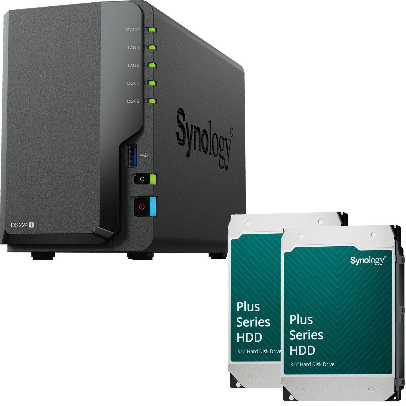Synology Synology DS224+ & Synology Plus 3.5' SATA 6Gb/s Fe HDD-NAS-Festplatte