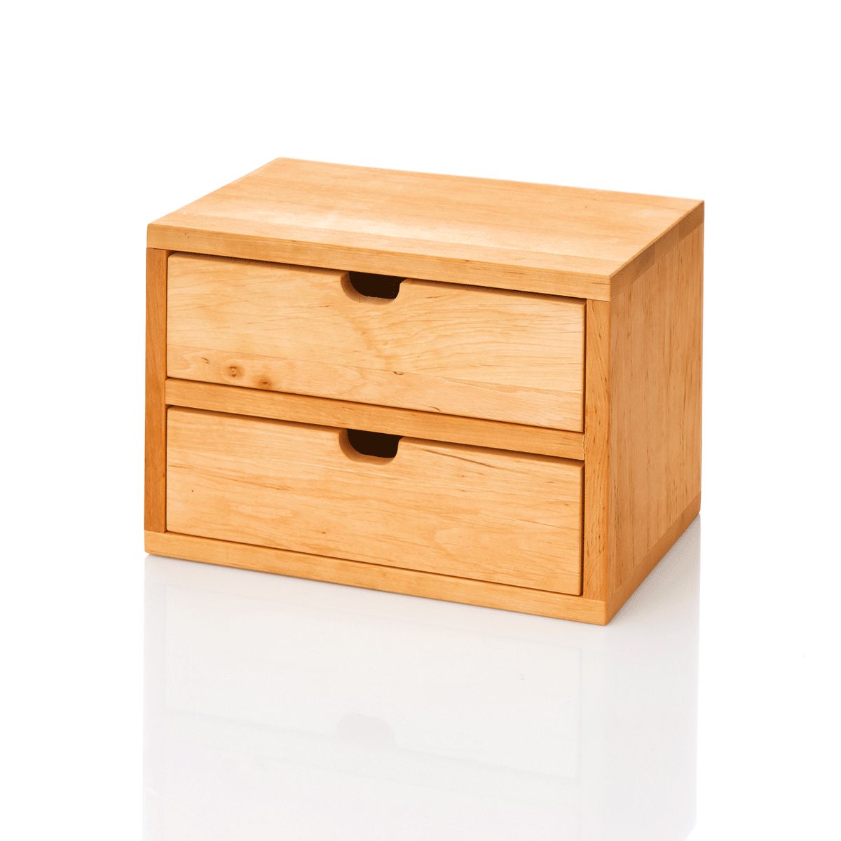 Schubladeneinsatz Schubkasten aus massivem Erlenholz.