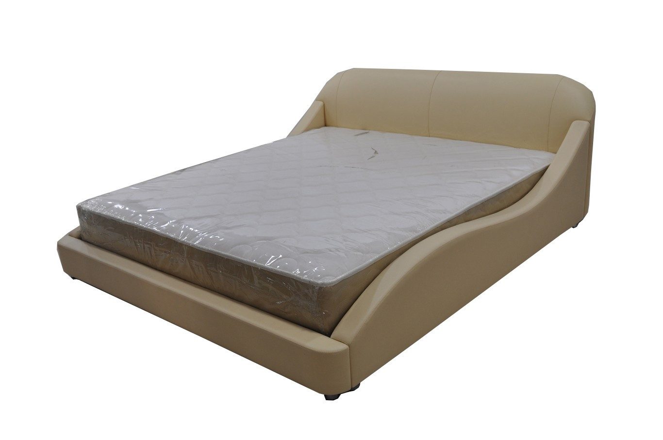 Xlmoebel Polsterbett Luxus Bett aus Leder und Polsterung für stilvolle Schlafzimmer (Bett LB8822), Hergestellt in Europa