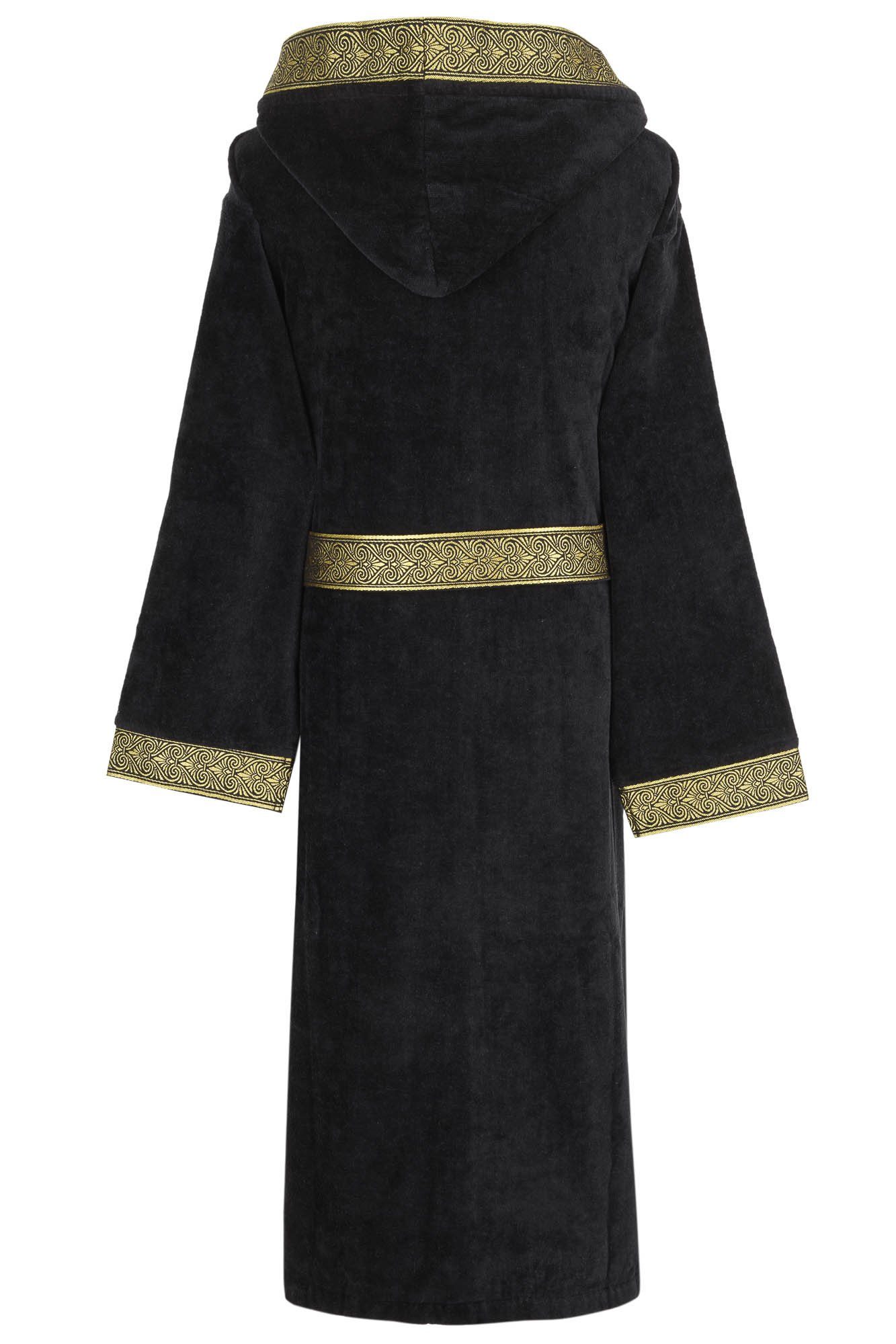 Aymando Bademantel Schwarz, 100% Baumwolle, Kapuze, günstig online kaufen