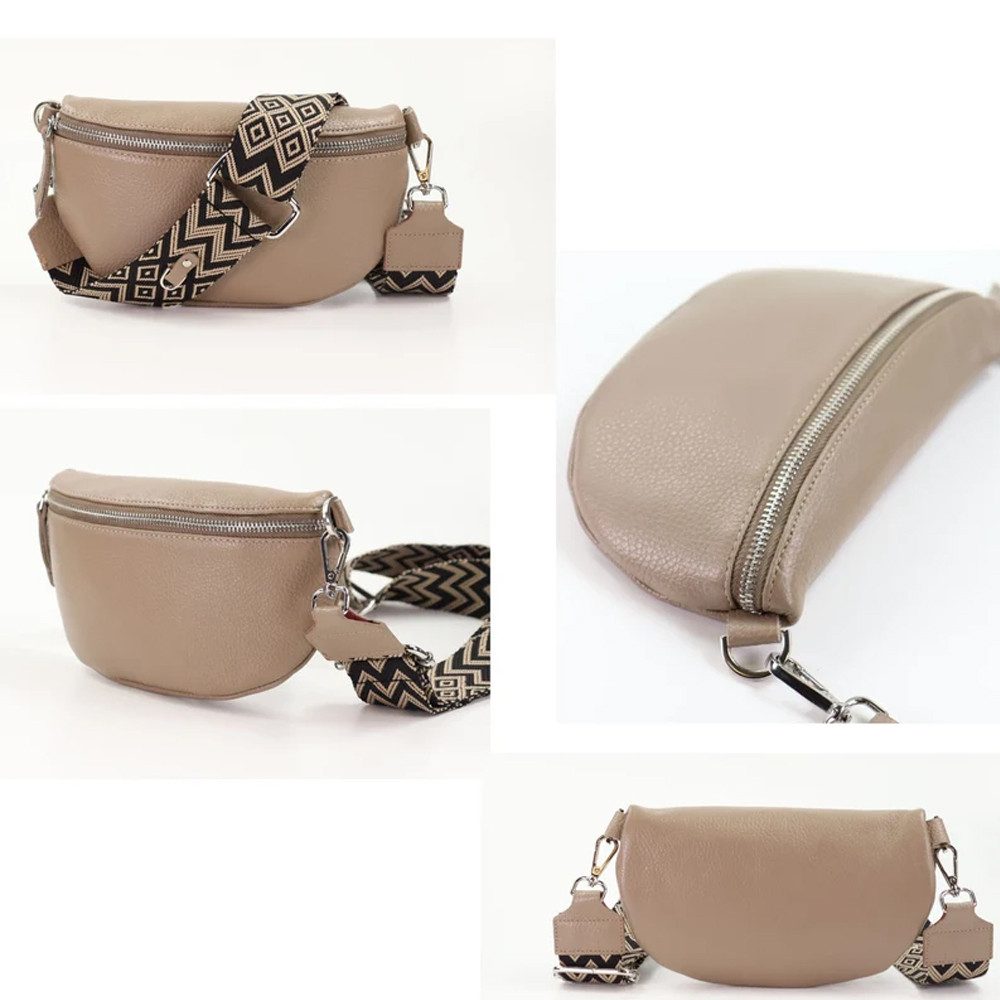Blade Umhängetasche Bauchtasche Damen Echtleder Umhängetasche Brusttasche Gürteltasche, als Schultertasche tragbar mit Verstellbare Schultergurte