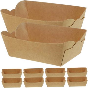 FIDDY Einwegteller 100 Stück faltbare Pappschalen, Papier-Snackboxen, Essenstabletts, (100 St)