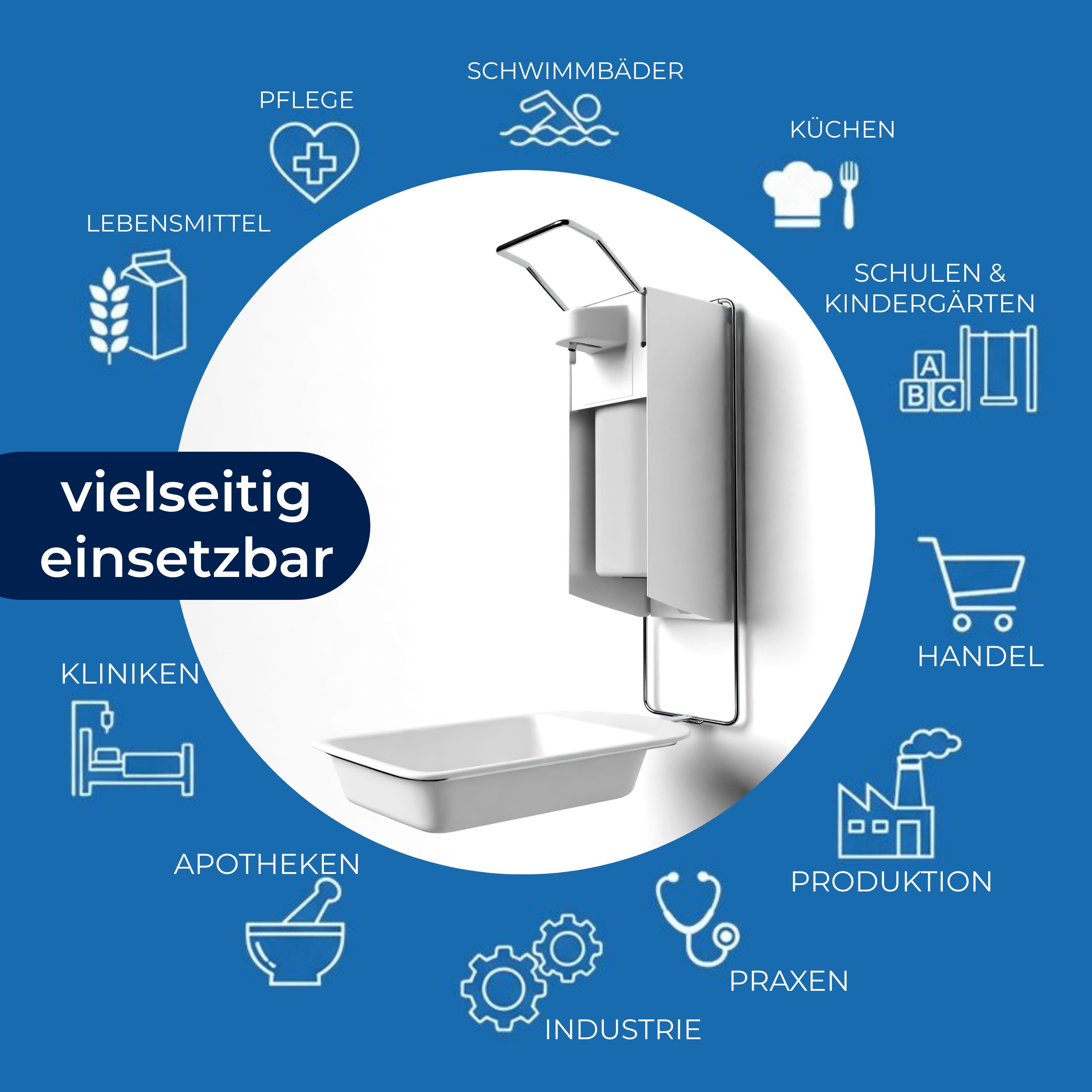 Horn Medical Desinfektionsmittelspender Abtropfschale für Horn Medical Desinfektionsmittel-Wandspender, (1-tlg., große Auffangschale), ideal um den Untergrund vor Flecken zu schützen