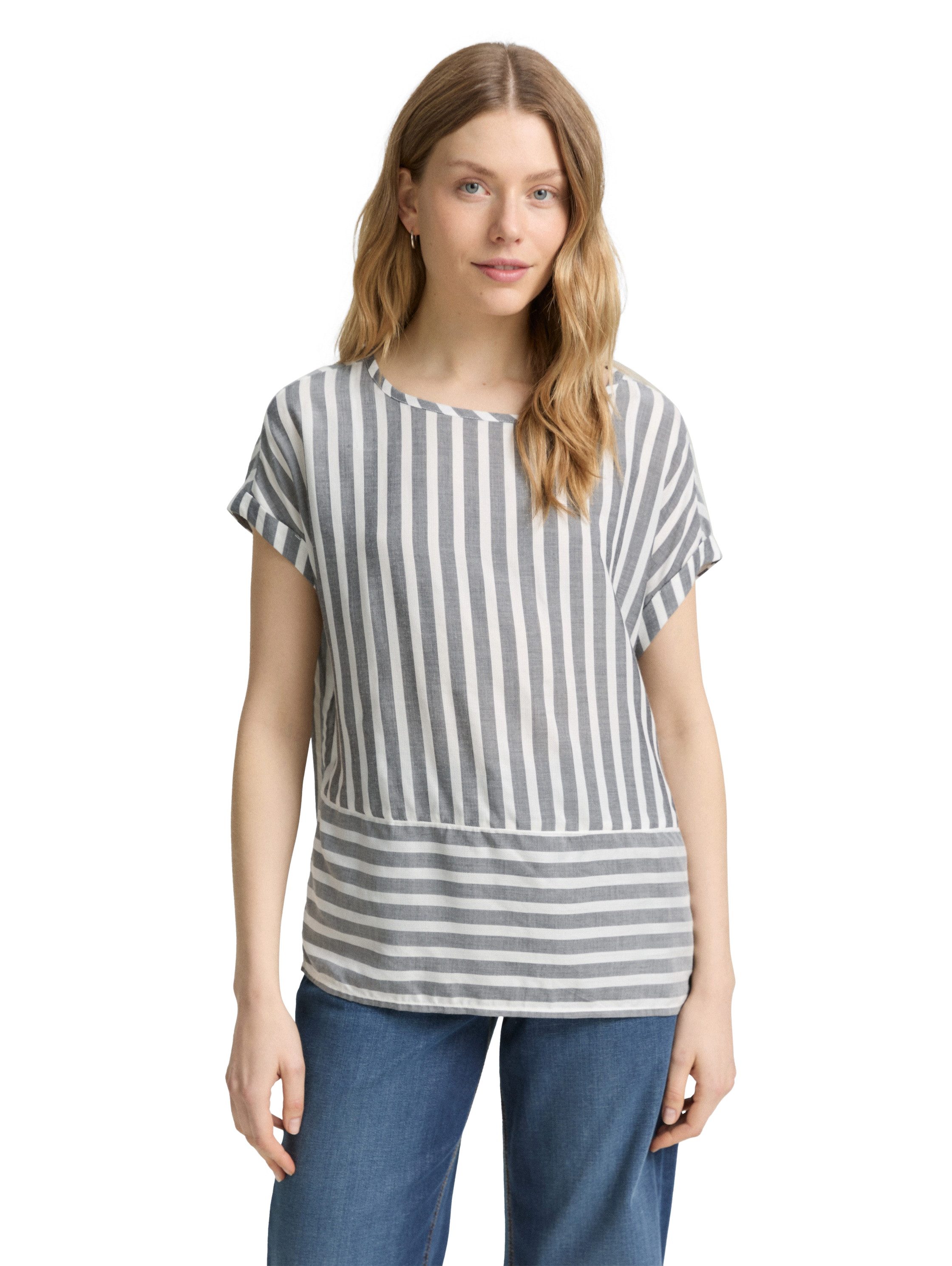 TOM TAILOR Shirtbluse mit Streifen Muster günstig online kaufen