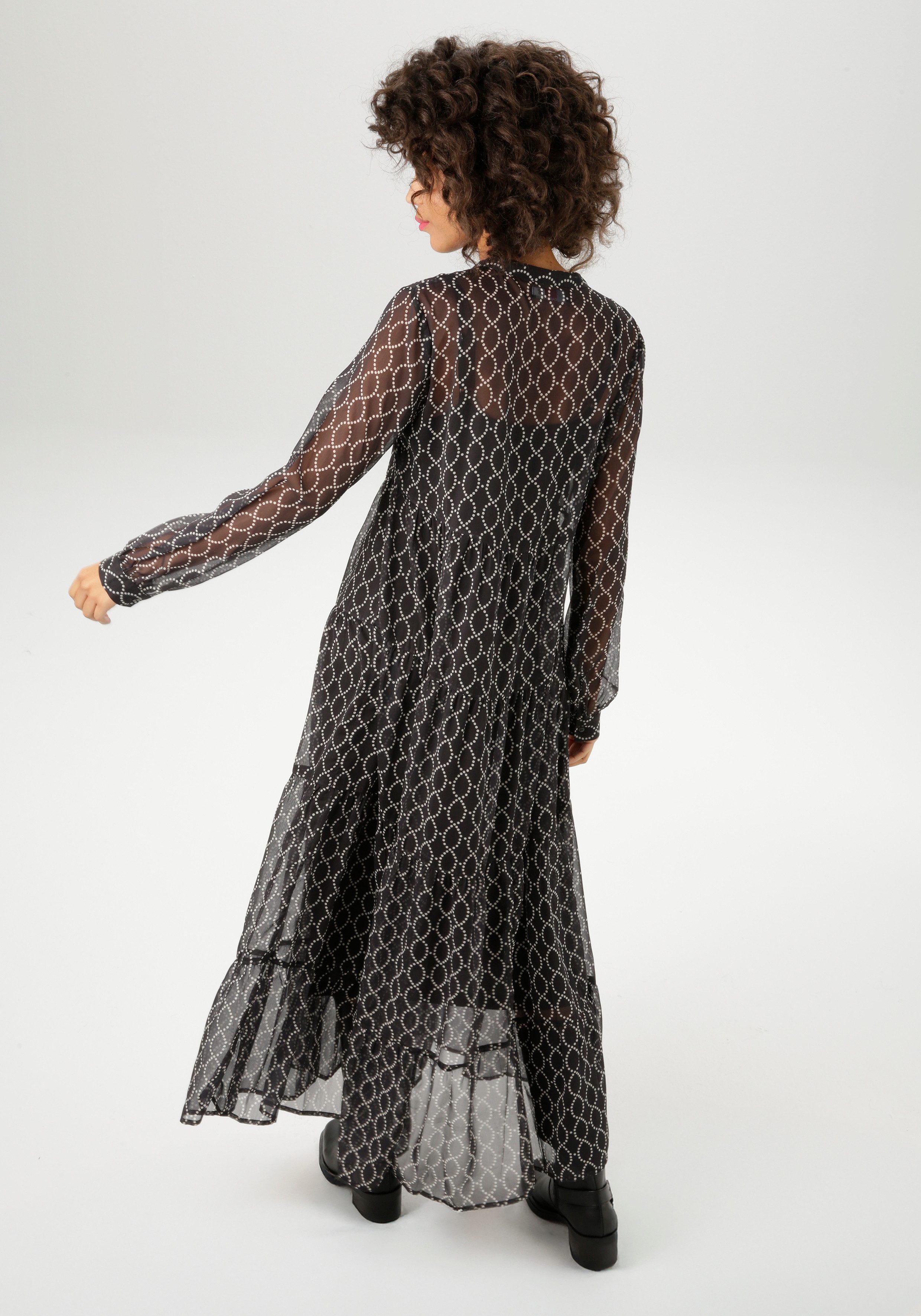 Aniston CASUAL Maxikleid (mit Jersey-Unterkleid) mit günstig online kaufen