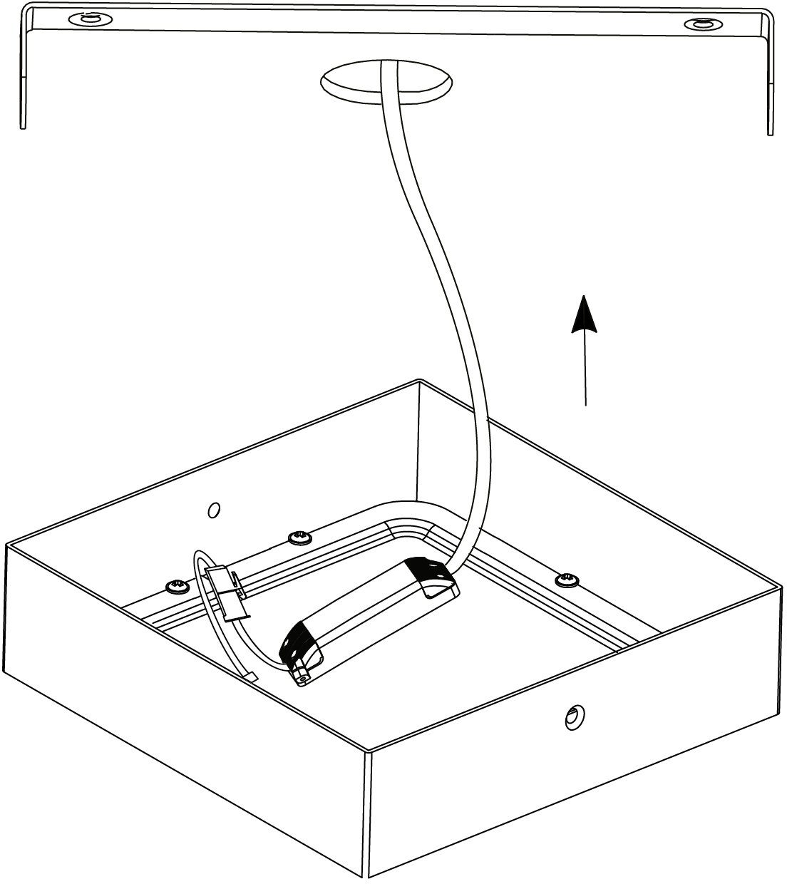 integriert, Aufbauleuchte Design, 3 cm Warmweiß, 1, hoch fest schlankes nur LED FUEVA EGLO