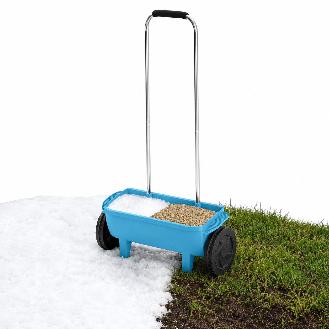 ARLI Streuwagen Handstreuwagen Saatgut Dünger, für Flächen bis 300 m², 45 cm Arbeitsbreite, 12 l Füllmenge, (1-tlg), Streusalz Streubreite 450mm – Bild 5 von 5