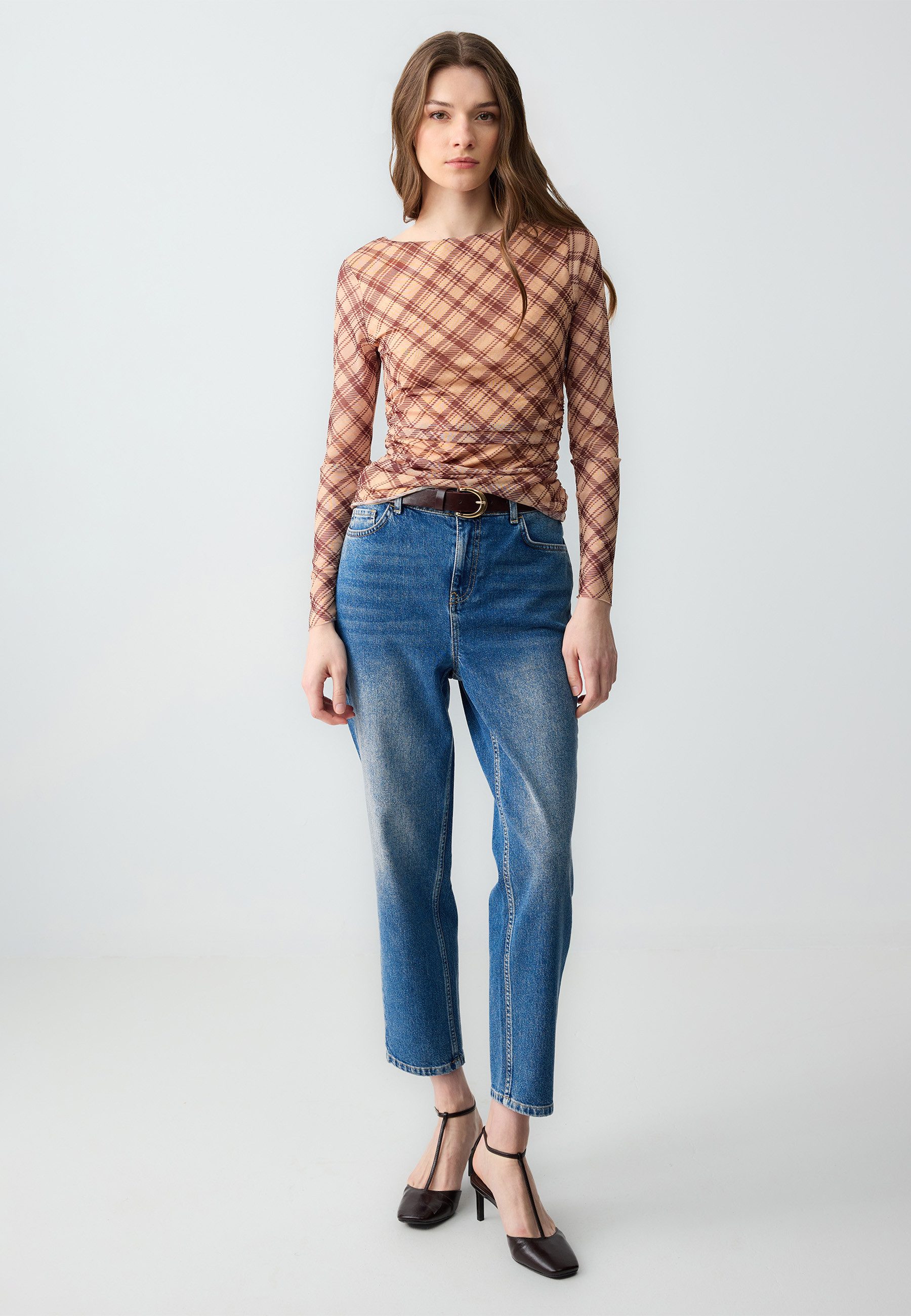 Jimmy Key Blusentop Beige Strickbluse Mit günstig online kaufen
