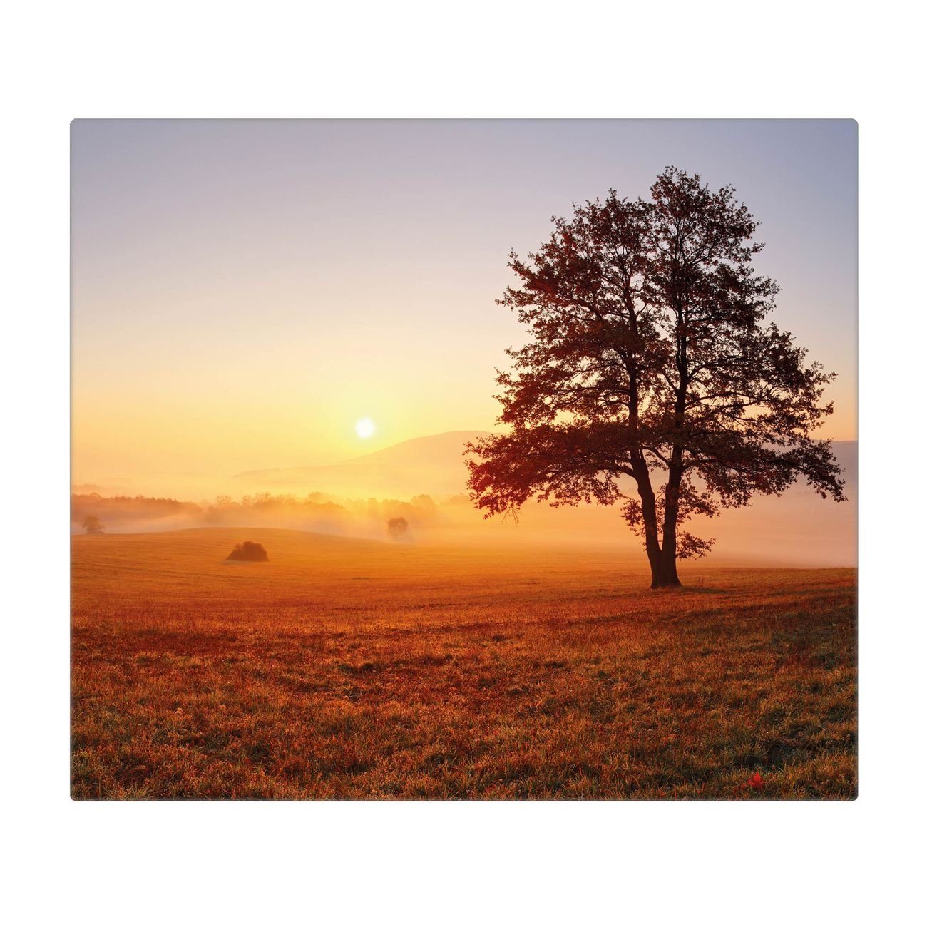 (gehärtet, Herd-Abdeckplatte Glas Gummifüßchen) Sonnenaufgang, inkl. 1 banjado tlg., selbstklebende