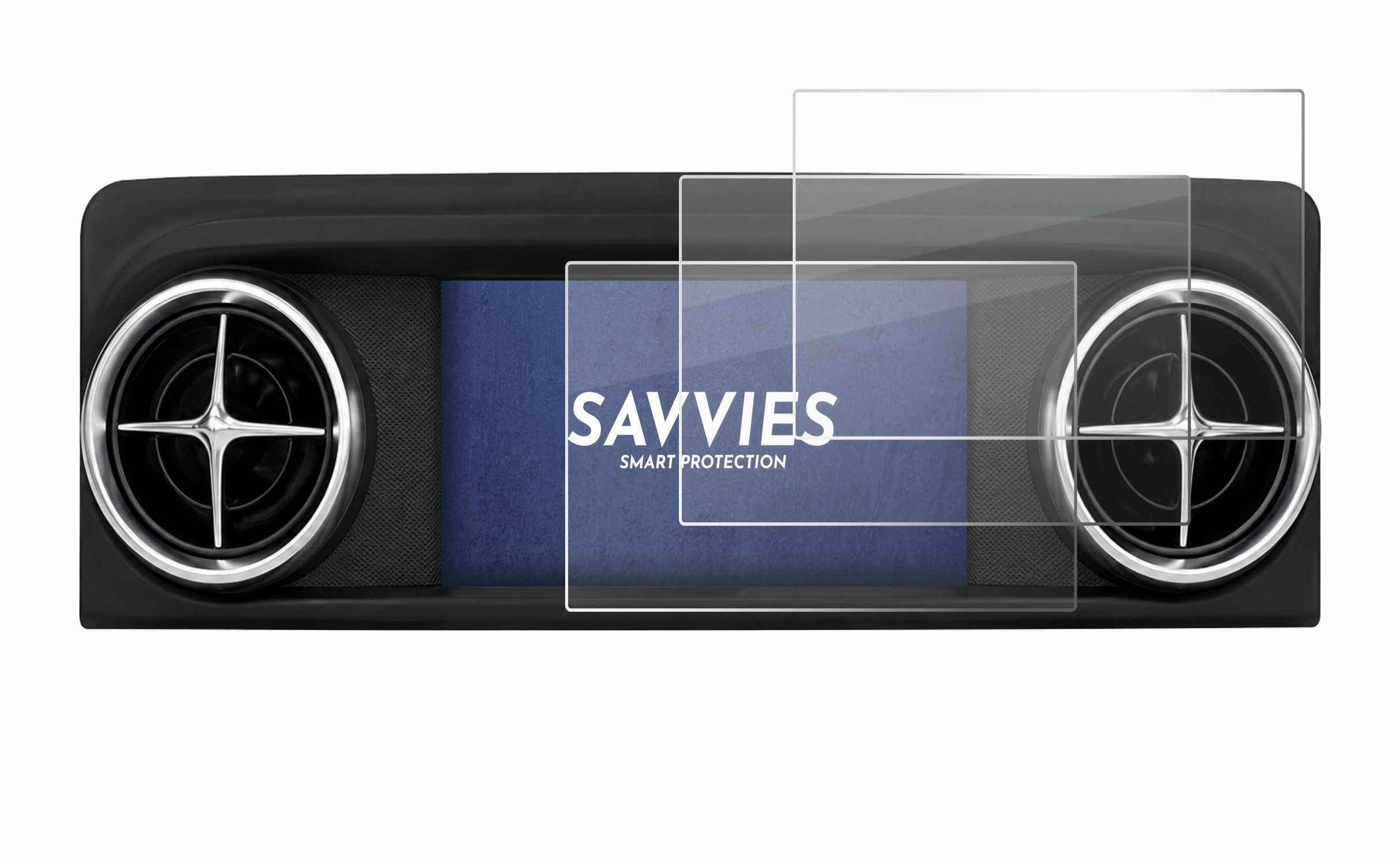 Savvies Displayschutzglas Schutzglas Panzer für Mercedes-Benz SLK-Class R172 2011-2016 Audio 20 CD 5.8", 3 Stück, Schutzfolie Display Schutz Glas Folie klar