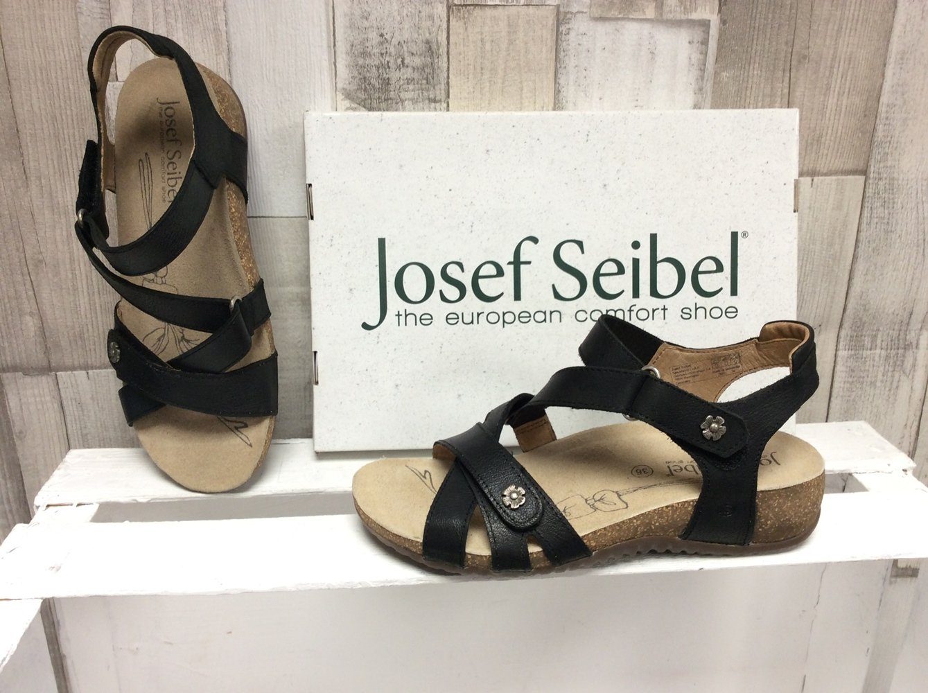 Josef Seibel Josef Seibel Damen Sandale schwarz mit Klettverschluß Sandalette