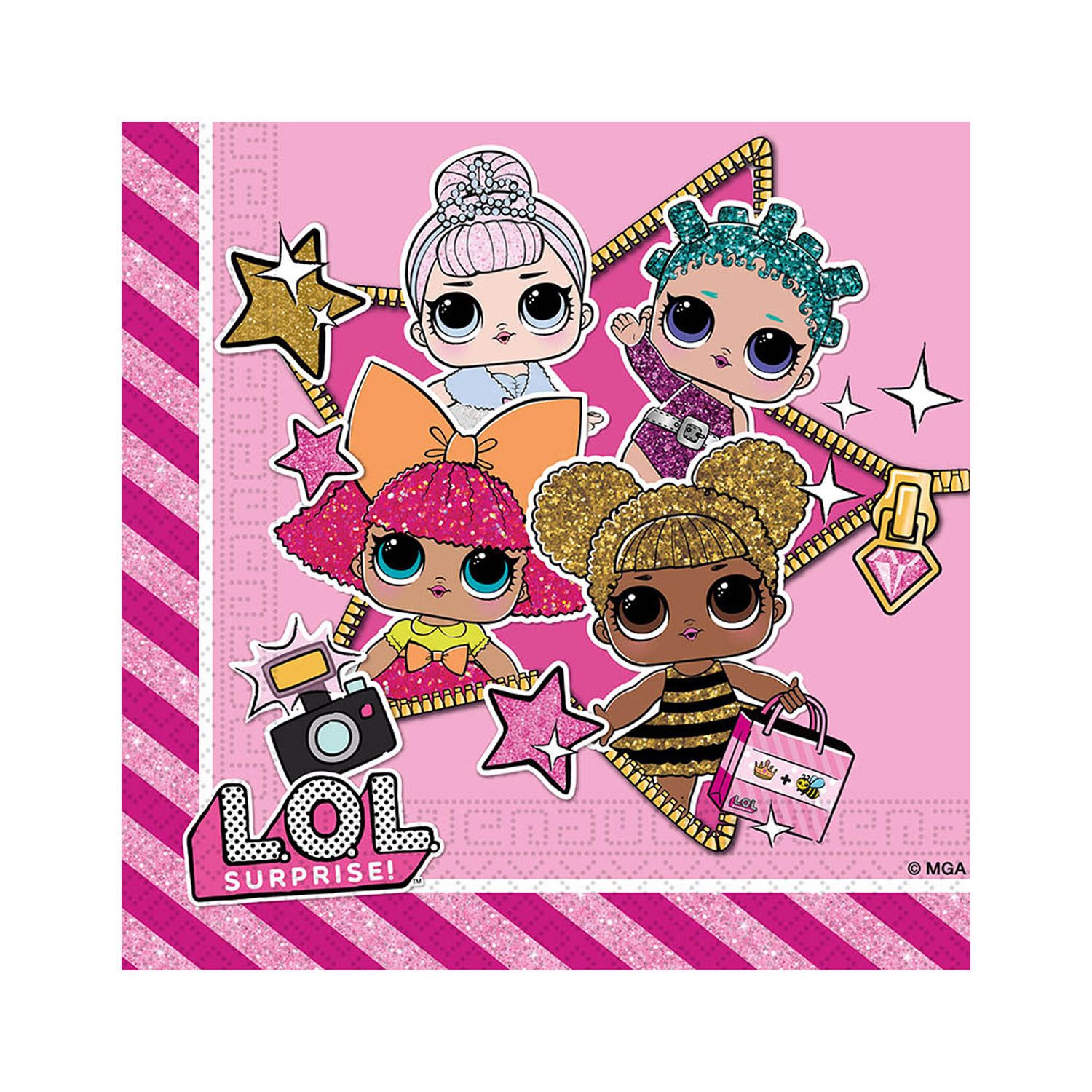 Procos Papierserviette Servietten LOL Glitterati 20Stk/33x33cm