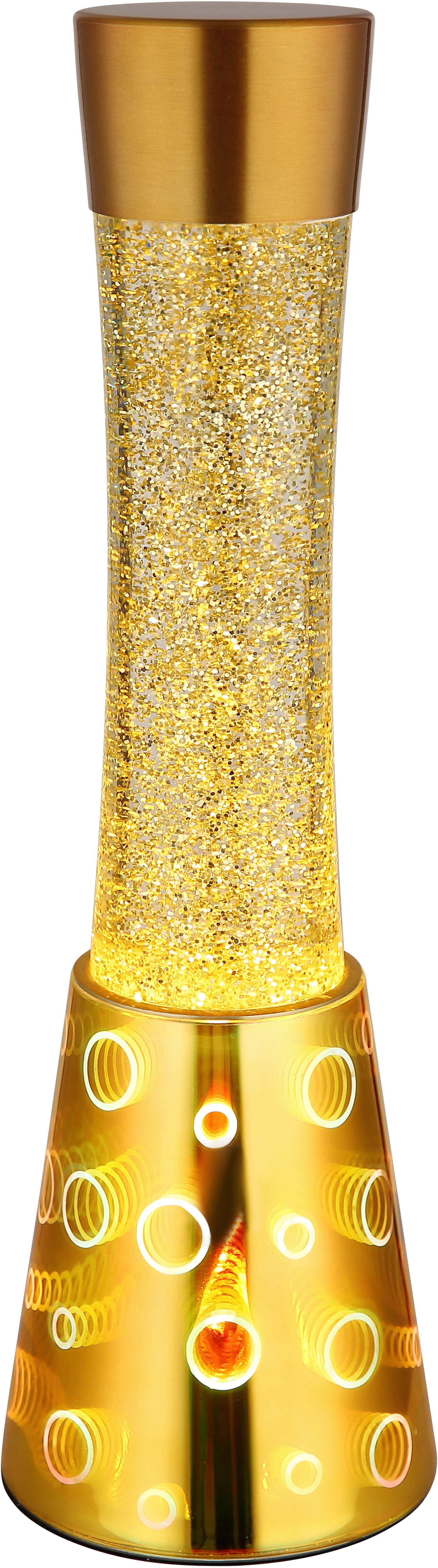 GLOBO LIGHTING Tischleuchte SPARKLE, LED fest integriert, Warmweiß, Tischlampe Glitterleuchte Deko-Tischleuchte Schlafzimmer