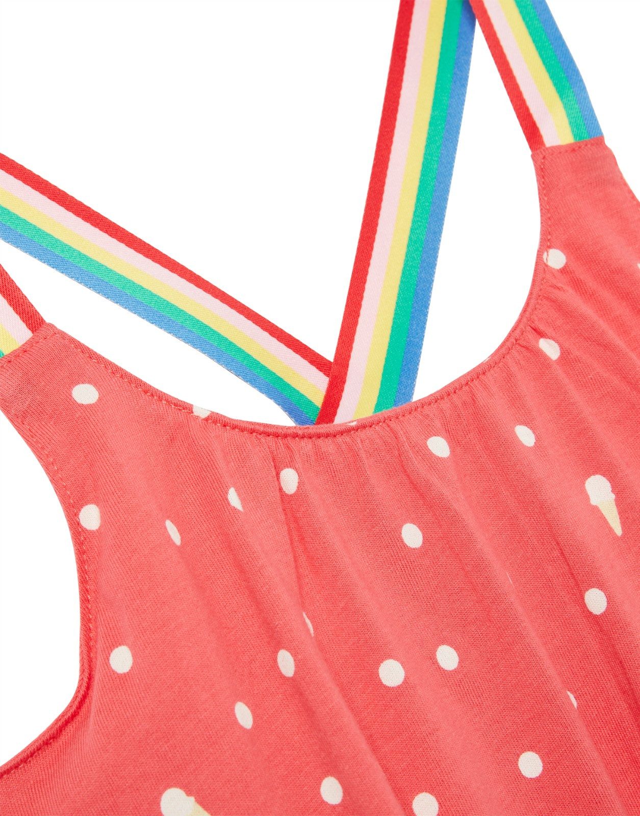 Tom Joule Trägertop TOM JOULE Top pink mit Tupfern und Regenbogenträgern