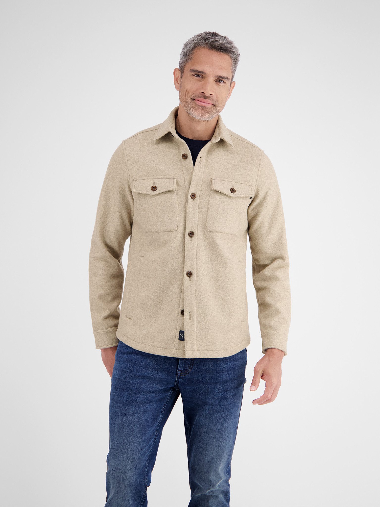 LERROS Fleecehemd Fleecejacke, langarm mit Knopfleiste günstig online kaufen