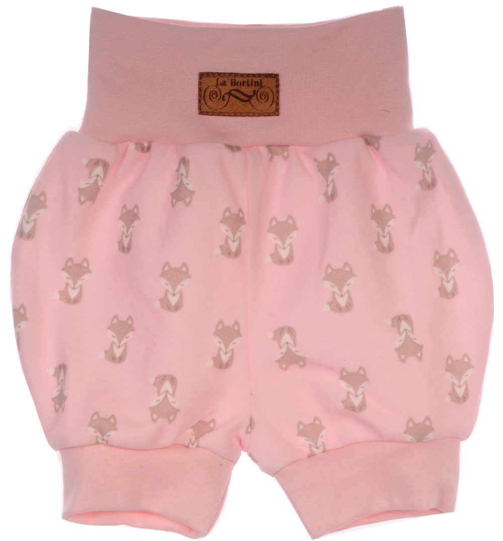 Shorts Baby Pumphose kurze Hose in altrosa mit Fuchsen
