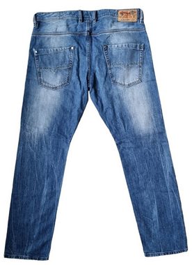 Diesel Gerade Jeans Krooley 1RBRT (Blau, Used Look) 100% Baumwolle, Regular Slim Carrot