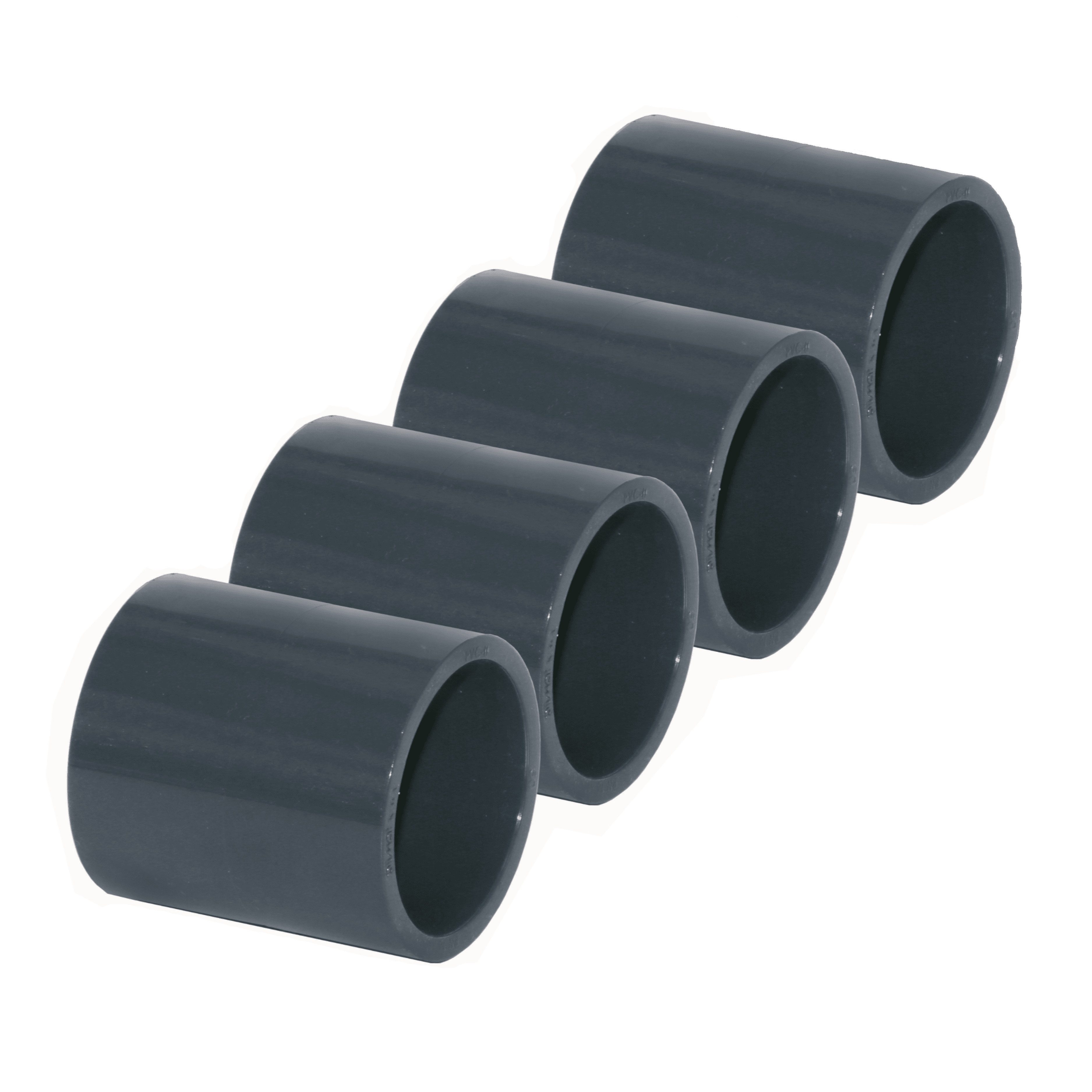 HAF Rohrverbinder 1-10x PVC Fittings Muffe 50mm Klebemuffe Verrohrung PN16 Pool & Teich, Max. Arbeitsdruck 16 bar bei 20 C°