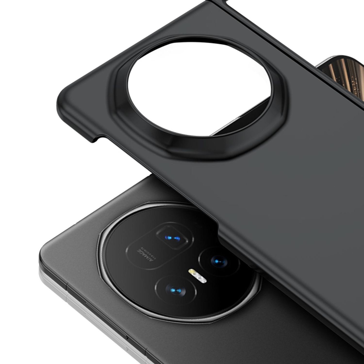 Wigento Handyhülle Für Honor Magic V5 Dünne Skin Feel Kunststoff Schutz Hülle Schwarz, Ultradünne Skin Feel Hülle