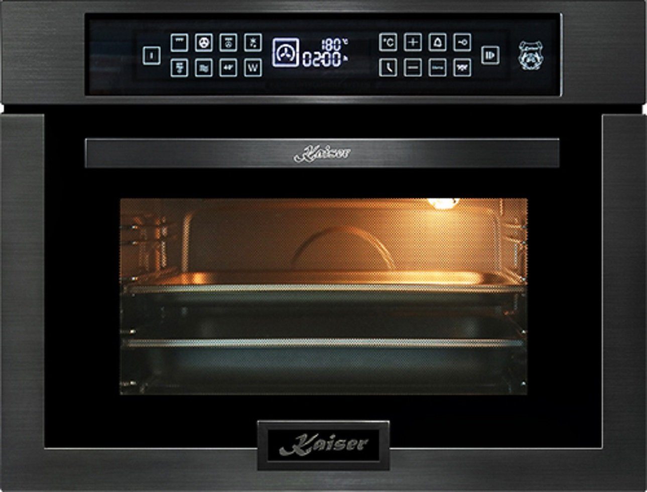 Kaiser Küchengeräte Einbau-Mikrowelle, 38,00 l, Mikrowellen-Backofen, 45 cm Hoch,TouchControl, Heißluftsystem