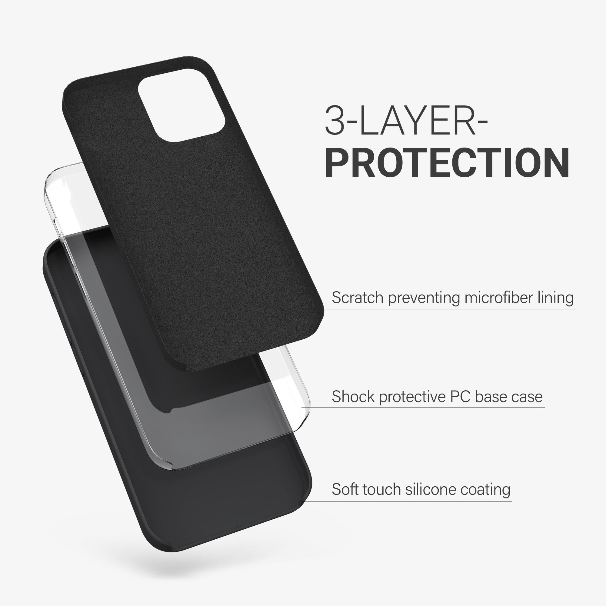 kwmobile Handyhülle Hülle für Apple iPhone 12 / 12 Pro, Hülle Silikon gummiert - Handyhülle - Handy Case Cover